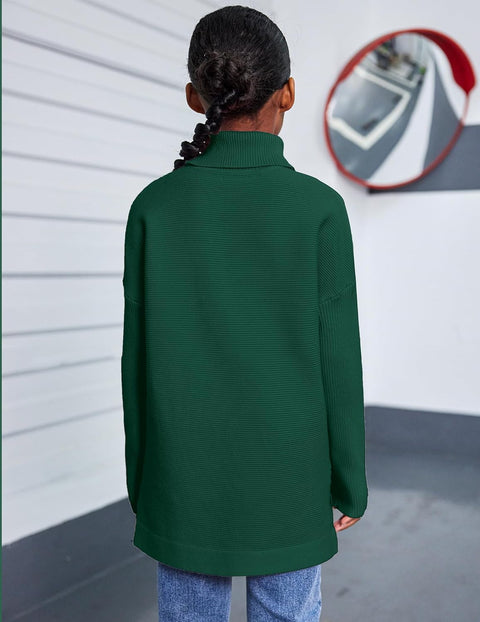 Arshiner Girls Sweaters Turtleneck Kids Tunic Long Sleeve Knit Tops