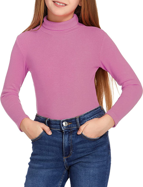Arshiner Girls Turtleneck Sweater Kids Casual Long Sleeve Knit Pullover Tops