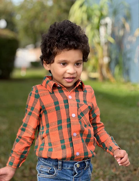 Arshiner Toddler Boys Girls Long Sleeve Plaid Shirt