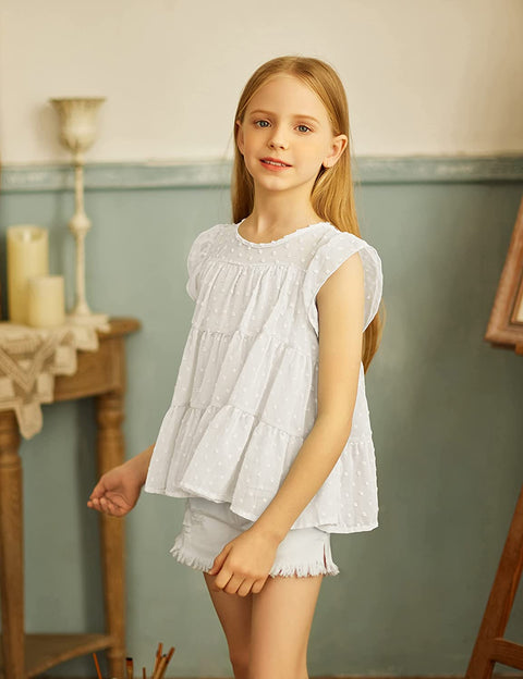 Arshiner Girls' Tunic Tops Summer Casual Blouses