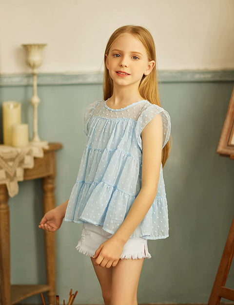 Arshiner Girls' Tunic Tops Summer Casual Blouses