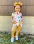 Arshiner Toddler Girls Outfits Floral Hi-Lo Tops+Pants Sets Short Sleeve 2pcs Pants Sets with Pockets