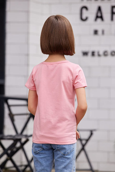 Arshiner Kids 2 Pack Short Sleeve Tees Girls Basic Tees 2pcs Shirt for Tie Dye