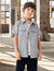Arshiner Kids Short Sleeve Solid Dress Shirt Classic Formal Uniform Woven Top with Chest Pockets