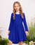 Arshiner Girl Long Sleeve A Line Skater Casual Twirly Casual Dress