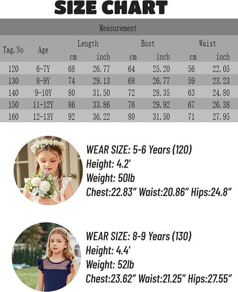 Arshiner Girls Dress Summer Ruffle Sleeve Mesh A Line Party Dresses