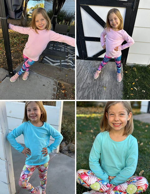 Arshiner Kids 2 Pack Long Sleeve Tees Girls Basic Tees