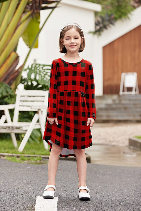 Arshiner Girls Long Sleeve Floral Dress Boho Twirly Skater Swing Dresses
