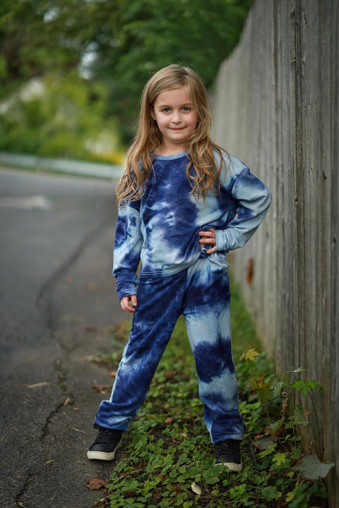 Arshiner Girls Tie Dye Outfits Sweatsuits Set Cute Pullover Hoodies Sweatshirts Jogger Sweatpants Outfit