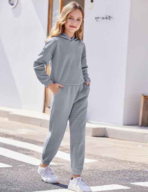 Arshiner Girls 2 Piece Hooded Sweatshirt and Sweatpants Sets