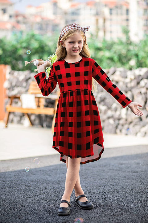 Arshiner Girls Long Sleeve Floral Dress Boho Twirly Skater Swing Dresses
