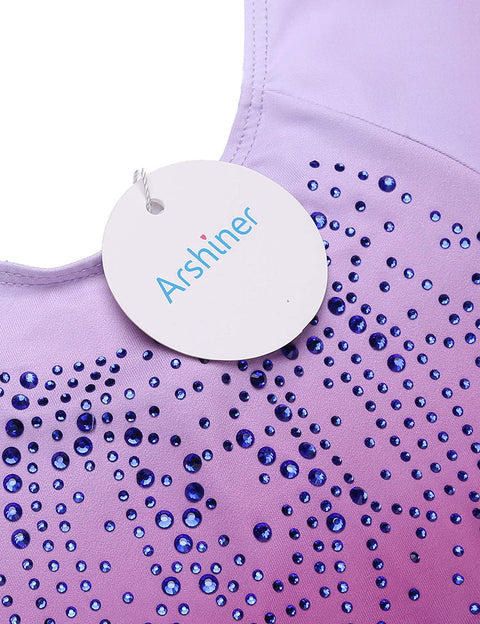 Arshiner Kid Girls Long Sleeve Color Gradient Gymnastics Leotard