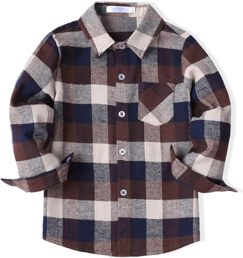 Arshiner Toddler Boys Girls Long Sleeve Plaid Shirt