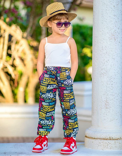Arshiner Kids Girls Tie Dye Joggers Comfort Loose Sweatpants High Waist Trouser