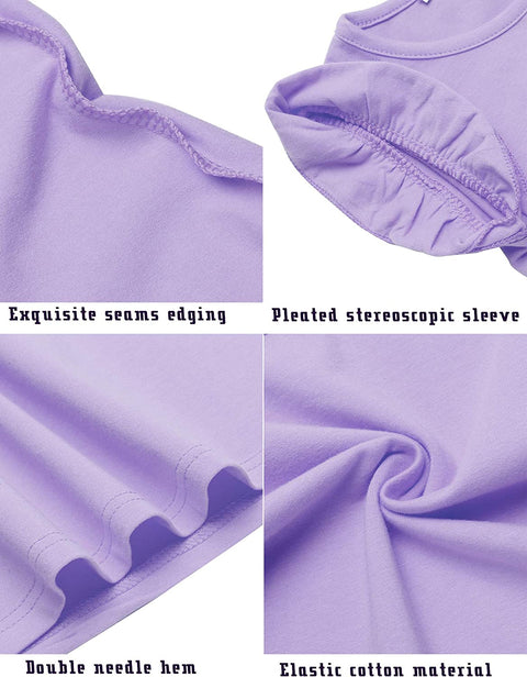 Arshiner Little Girls Plain Flutter T Shirts Ruffle Sleeve Tank Tops