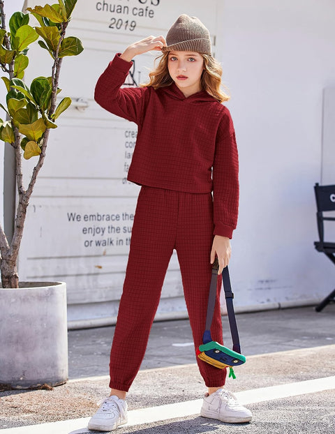 Arshiner Girls 2 Piece Hooded Sweatshirt and Sweatpants Sets