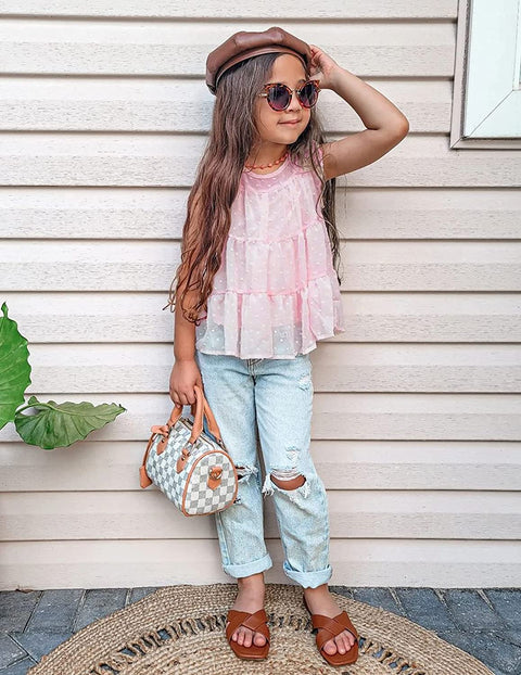 Arshiner Girls' Tunic Tops Summer Casual Blouses