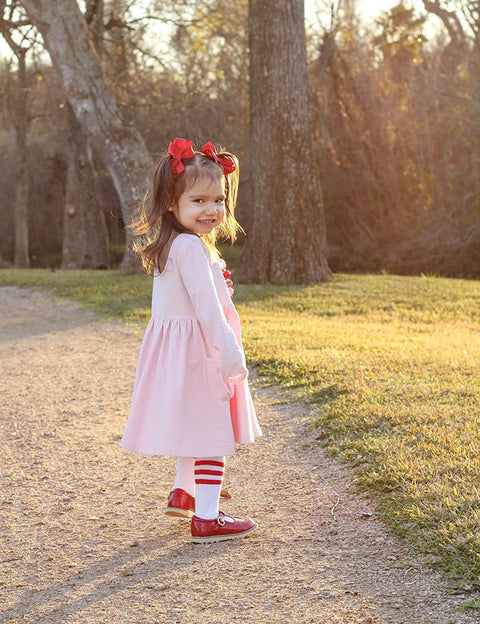 Arshiner Little Girls Dress Long Sleeve Casual Skater Pocket Dress