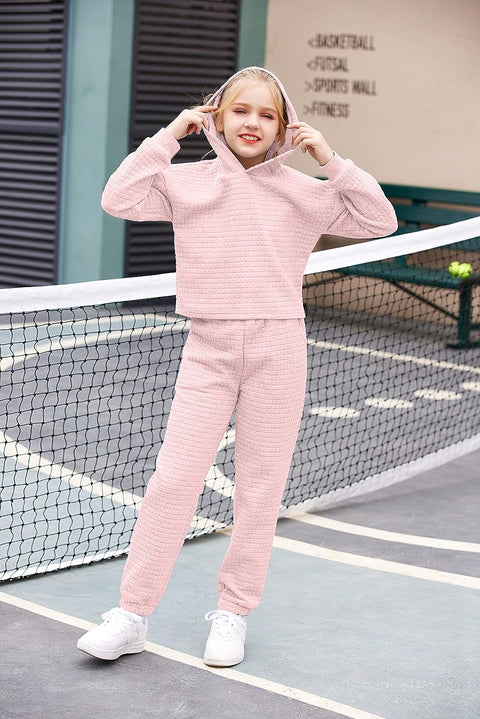 Arshiner Girls 2 Piece Hooded Sweatshirt and Sweatpants Sets