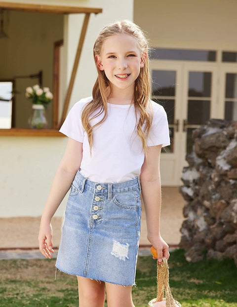 Arshiner Kids 2 Pack Short Sleeve Tees Girls Basic Tees 2pcs Shirt for Tie Dye