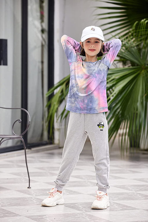 Arshiner Girls Casual Tie Dye Crewneck Long Sleeve Sweaters