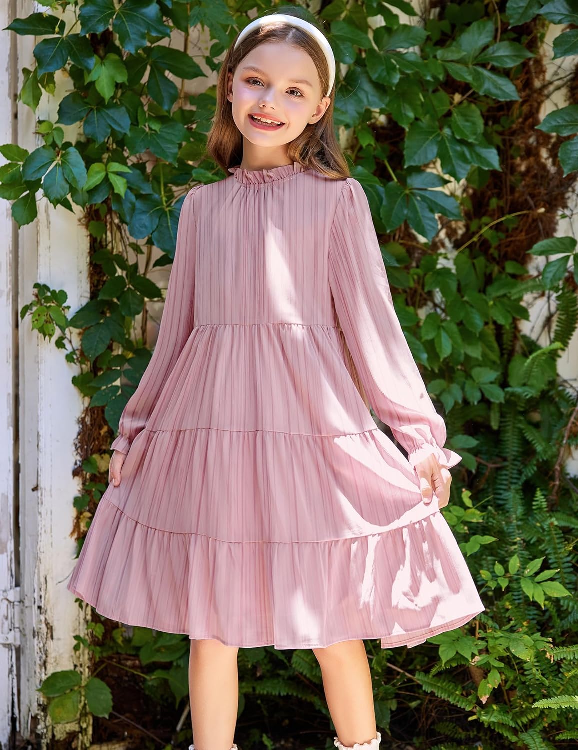 girls long sleeve dresses Arshiner Dress Party Midi Tiered Flowy Swing – ARSHINER where summer slows Line Long Gown for Shop Green Free People Color:03 Khaki