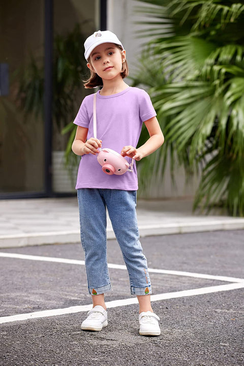Arshiner Kids 2 Pack Short Sleeve Tees Girls Basic Tees 2pcs Shirt for Tie Dye