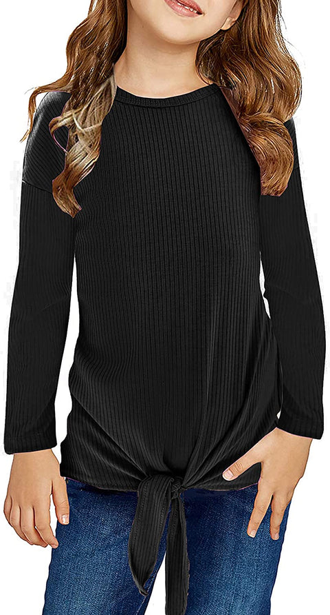 Arshiner Girls Knit Tops Colorblock Shirts Long Sleeve Sweaters