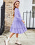 Arshiner Girls Dresses Long Sleeve Swiss Dot V Neck Ruffle Tiered Casual Party Dress