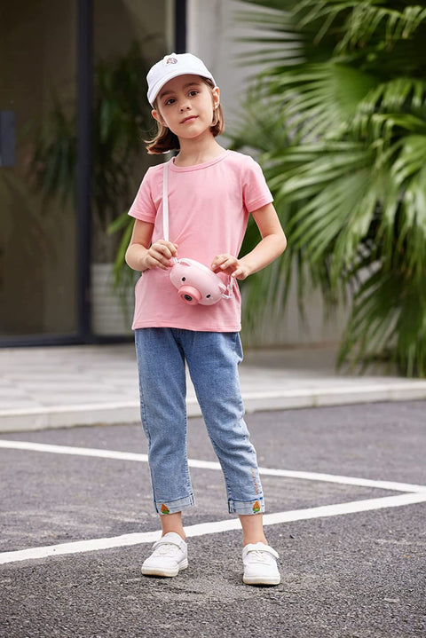 Arshiner Kids 2 Pack Short Sleeve Tees Girls Basic Tees 2pcs Shirt for Tie Dye
