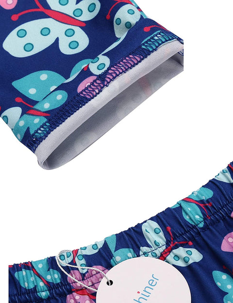 Arshiner Girl's Ankle Length Leggings 3-Pack Flower Stretch Pants