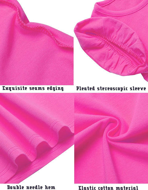 Arshiner Little Girls Plain Flutter T Shirts Ruffle Sleeve Tank Tops