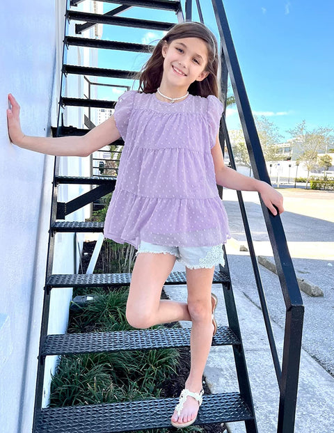 Arshiner Girls' Tunic Tops Summer Casual Blouses