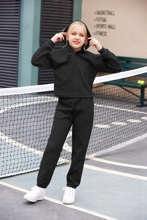 Arshiner Girls 2 Piece Hooded Sweatshirt and Sweatpants Sets