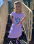 Arshiner Girls Summer Dress Kids Short Sleeve Cotton Sequins Printed T-Shirt Dresses