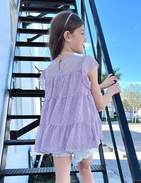 Arshiner Girls' Tunic Tops Summer Casual Blouses