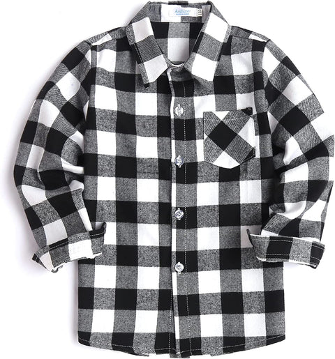 Arshiner Toddler Boys Girls Long Sleeve Plaid Shirt