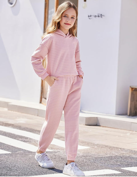 Arshiner Girls 2 Piece Hooded Sweatshirt and Sweatpants Sets