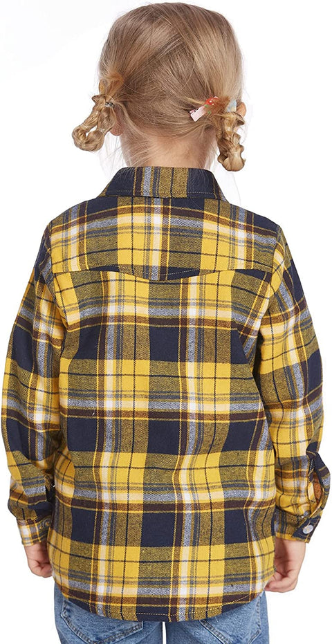 Arshiner Toddler Boys Girls Long Sleeve Plaid Shirt