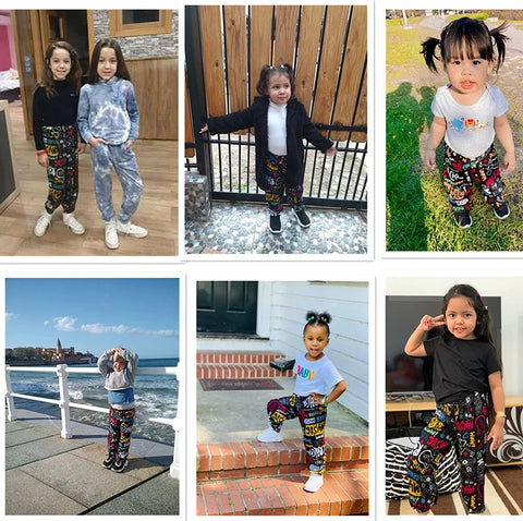 Arshiner Kids Girls Tie Dye Joggers Comfort Loose Sweatpants High Waist Trouser