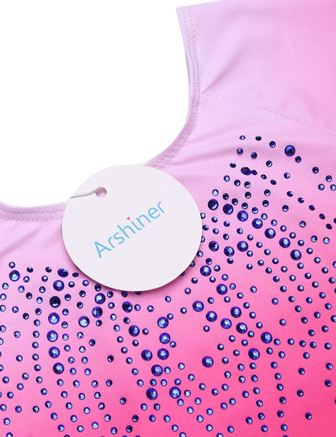 Arshiner Kid Girls Long Sleeve Color Gradient Gymnastics Leotard