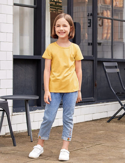 Arshiner Kids 2 Pack Short Sleeve Tees Girls Basic Tees 2pcs Shirt for Tie Dye