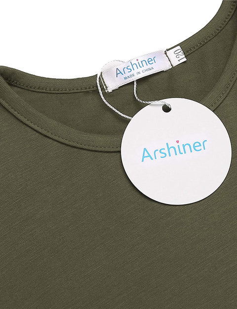 Arshiner Girls Tunic Tops Casual Basic Loose Soft Swing Pullover Long Blouse T-Shirt Tee
