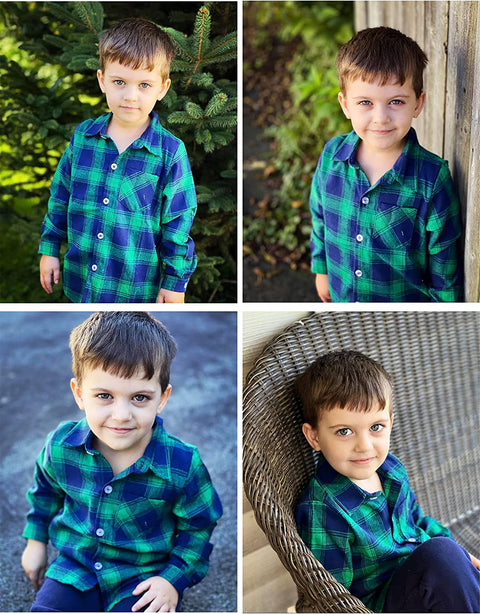 Arshiner Toddler Boys Girls Long Sleeve Plaid Shirt