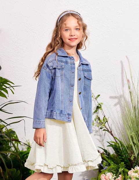 Arshiner Girls Dress Long Sleeve A Line Twirly Skater Dresses