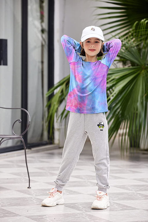 Arshiner Girls Casual Tie Dye Crewneck Long Sleeve Sweaters
