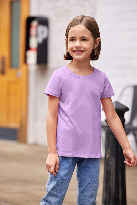 Arshiner Kids 2 Pack Short Sleeve Tees Girls Basic Tees 2pcs Shirt for Tie Dye
