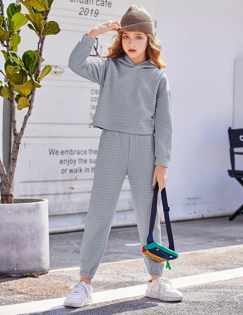 Arshiner Girls 2 Piece Hooded Sweatshirt and Sweatpants Sets