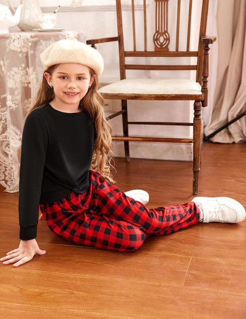 Arshiner Girls 2 Piece Outfits Fashion Twist Front Tracksuit Jogger set