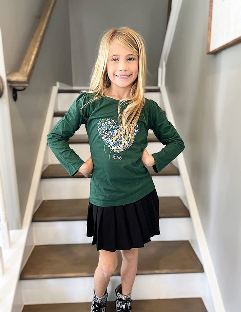 Arshiner Kids 3 Pack Long Sleeve Tees Girls Tees 3pcs Shirts